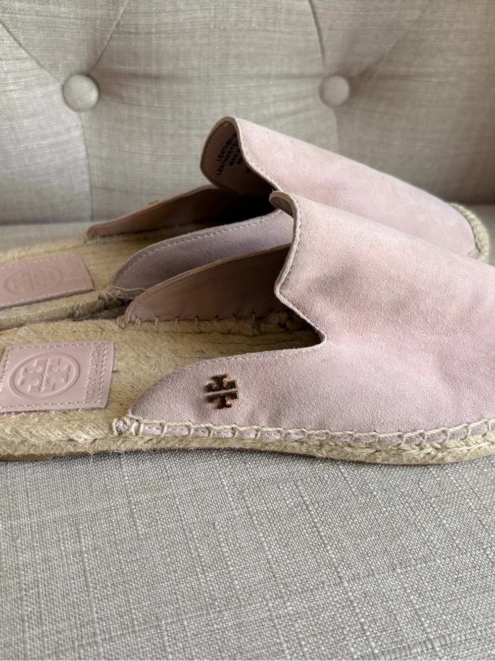 Women's Pink Suede Espadrille Mules- NEW!